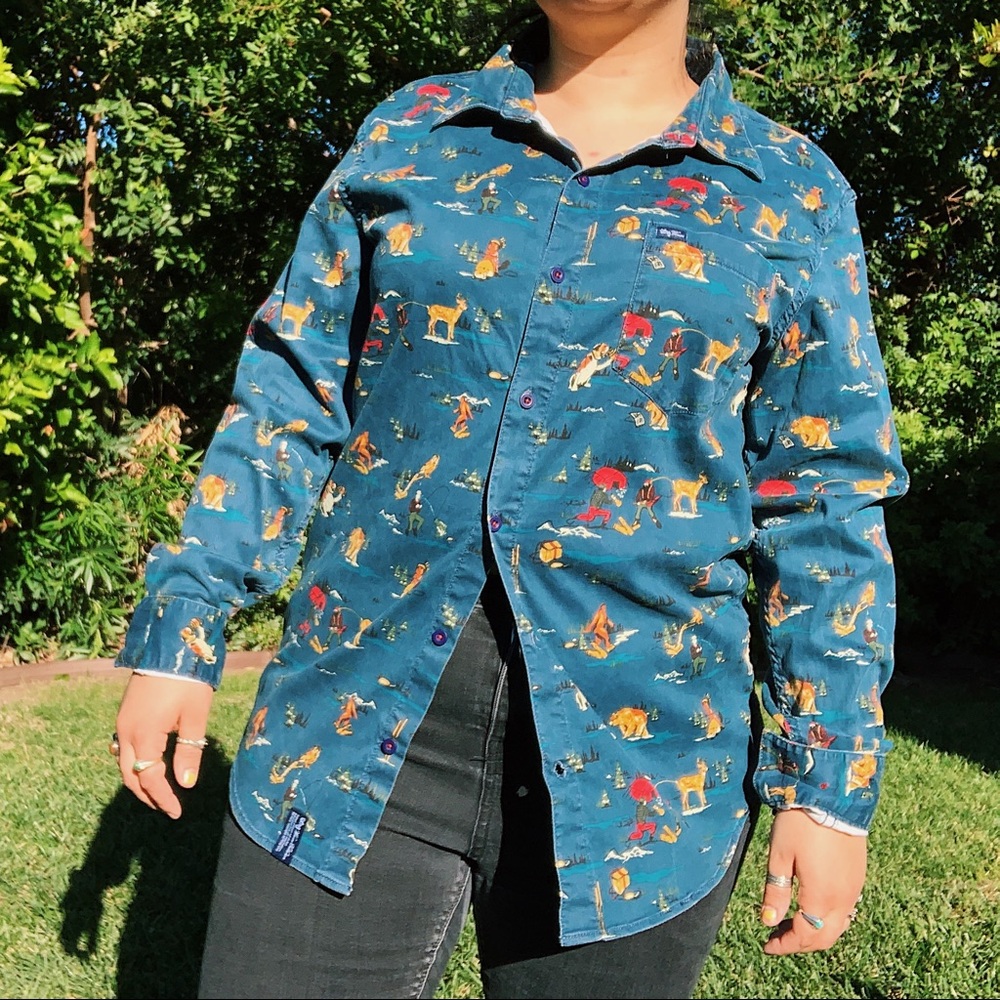 forest button down